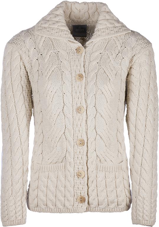 Ladies Merino Wool Classic Button Cardigan by Aran Mills - 4