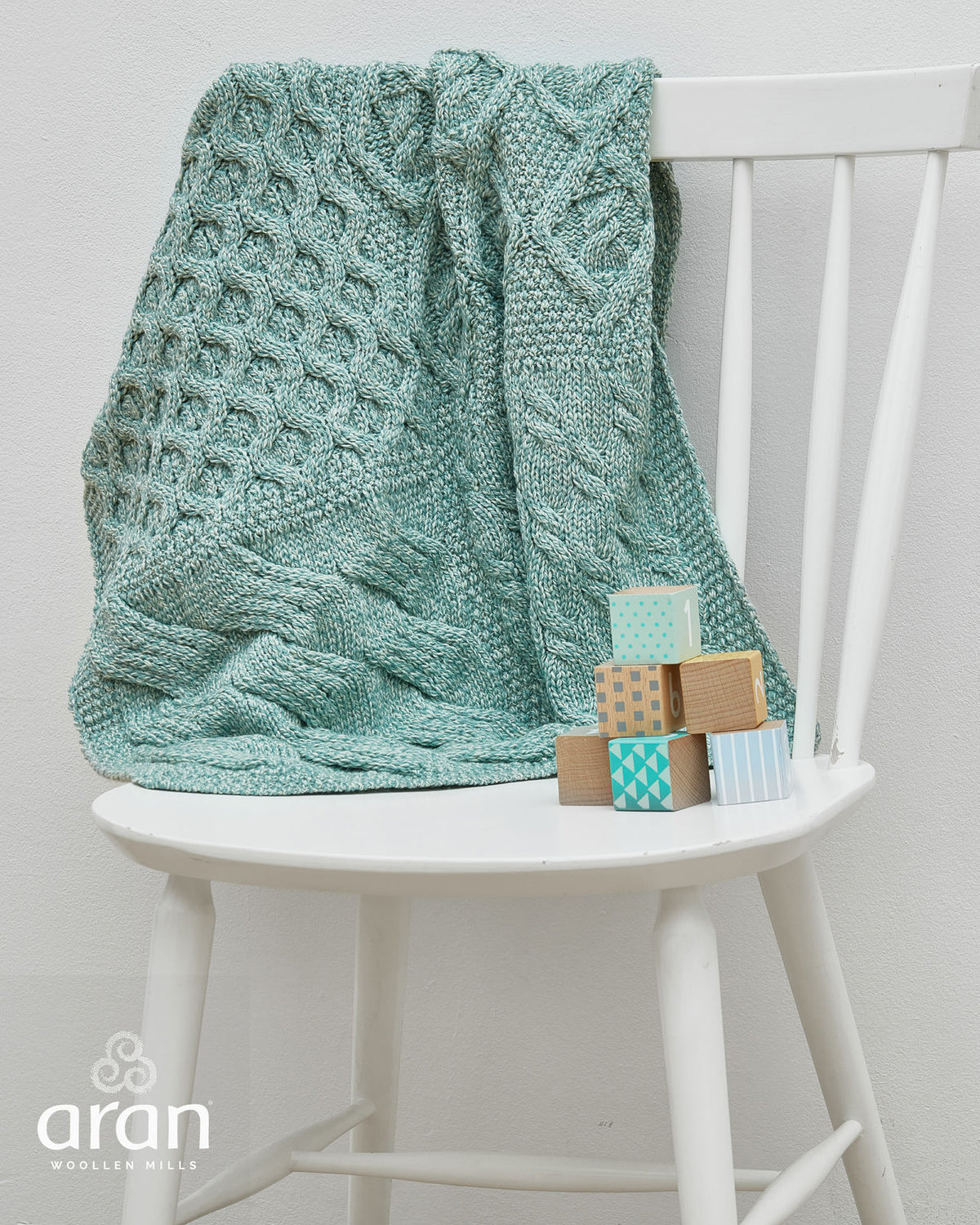 Supersoft Merino Wool Mixed Weave Blanket/Cover by Aran Mills - 5 Colours