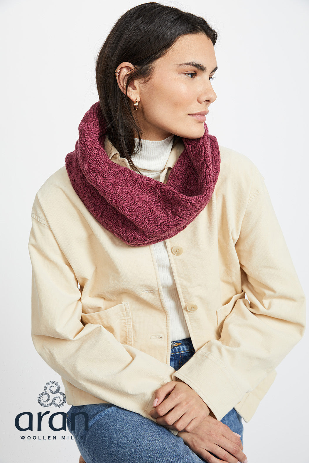 Ladies Supersoft Merino Wool Full Circle Scarf by Aran Mills - 9 Colours