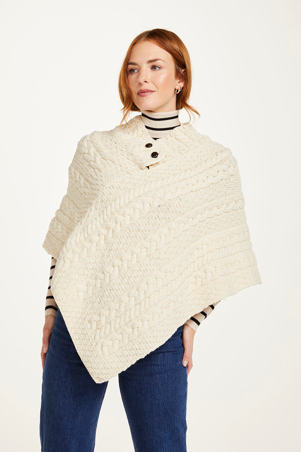 Ladies Merino Wool Poncho by Aran Mills - 9 Colours