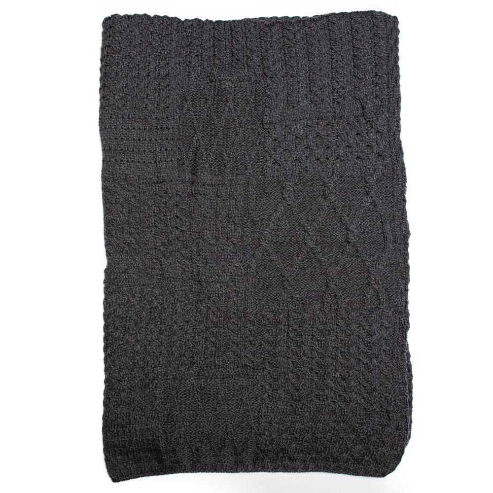 Merino Wool Patchwork Knit Blanket/Throw by Aran Mills - 4 Colours