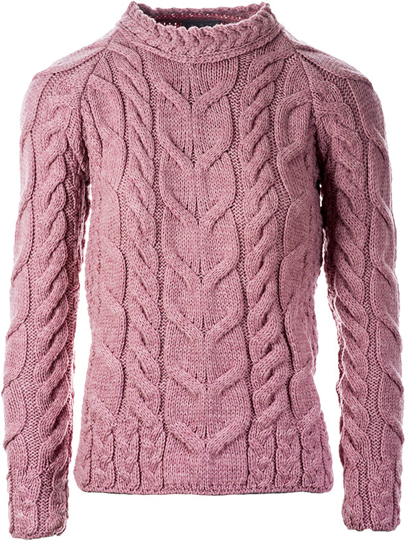 Ladies Supersoft Merino Wool Plaid Weave Crew Neck Sweater by Aran Mills - 5 Colours