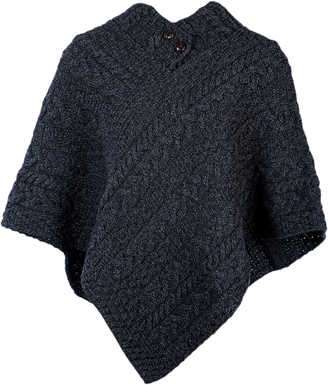 Ladies Merino Wool Poncho by Aran Mills - 9 Colours