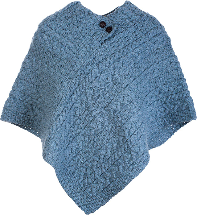 Ladies Merino Wool Poncho by Aran Mills - 9 Colours