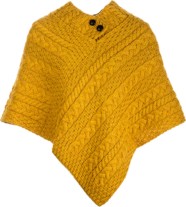 Ladies Merino Wool Poncho by Aran Mills - 9 Colours