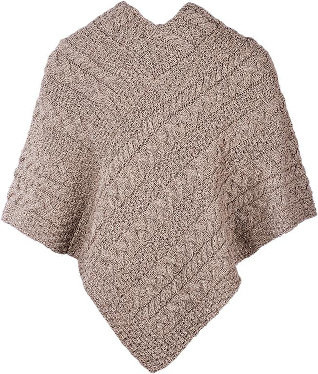 Ladies Merino Wool Poncho by Aran Mills - 9 Colours