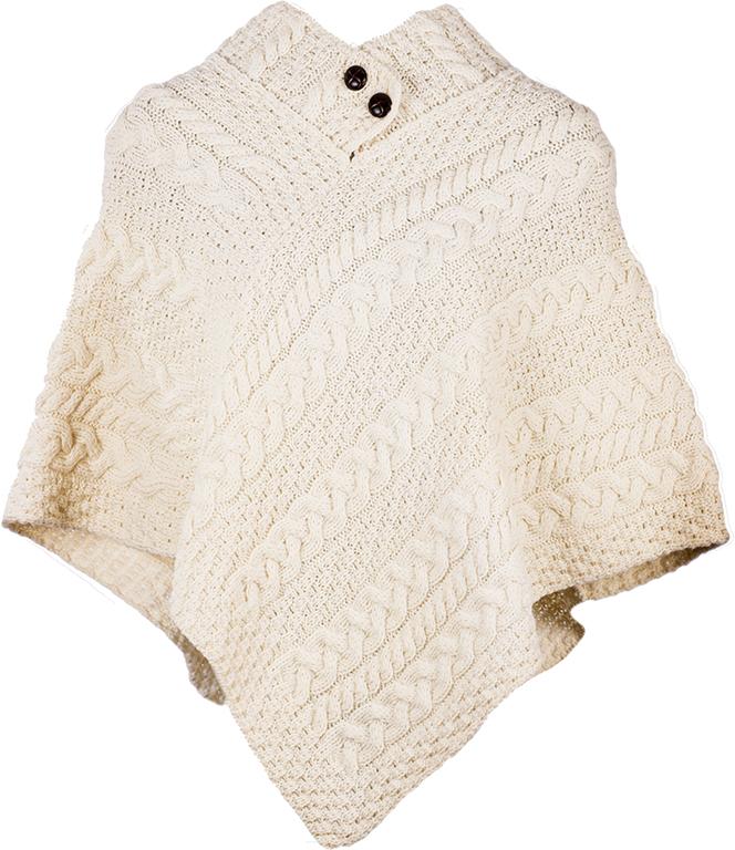 Ladies Merino Wool Poncho by Aran Mills - 9 Colours