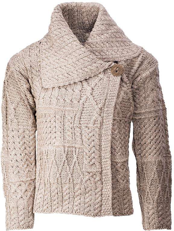 Ladies Merino Wool One Button Cardigan by Aran Mills - 5 Colours