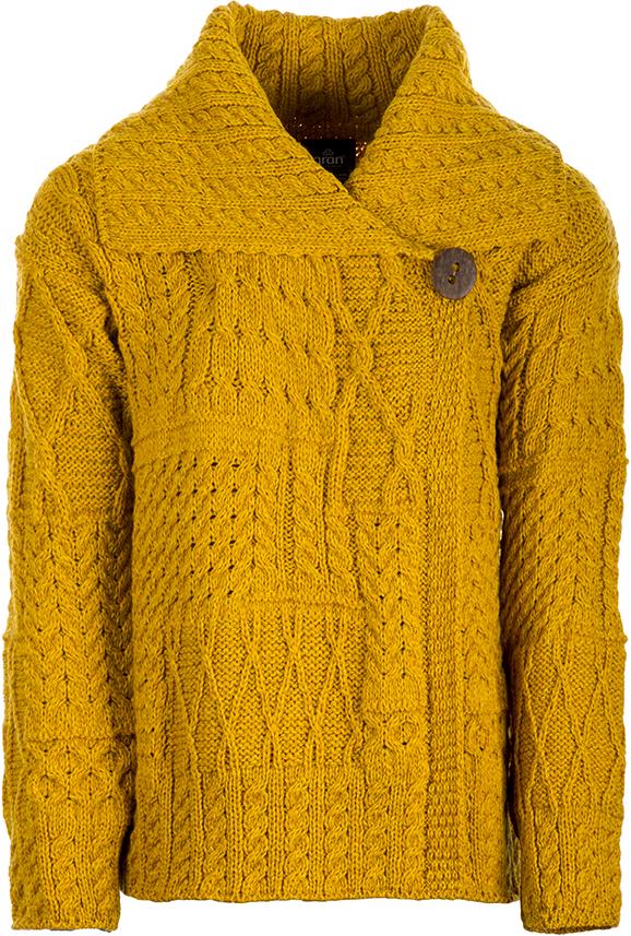 Ladies Merino Wool One Button Cardigan by Aran Mills - 5 Colours