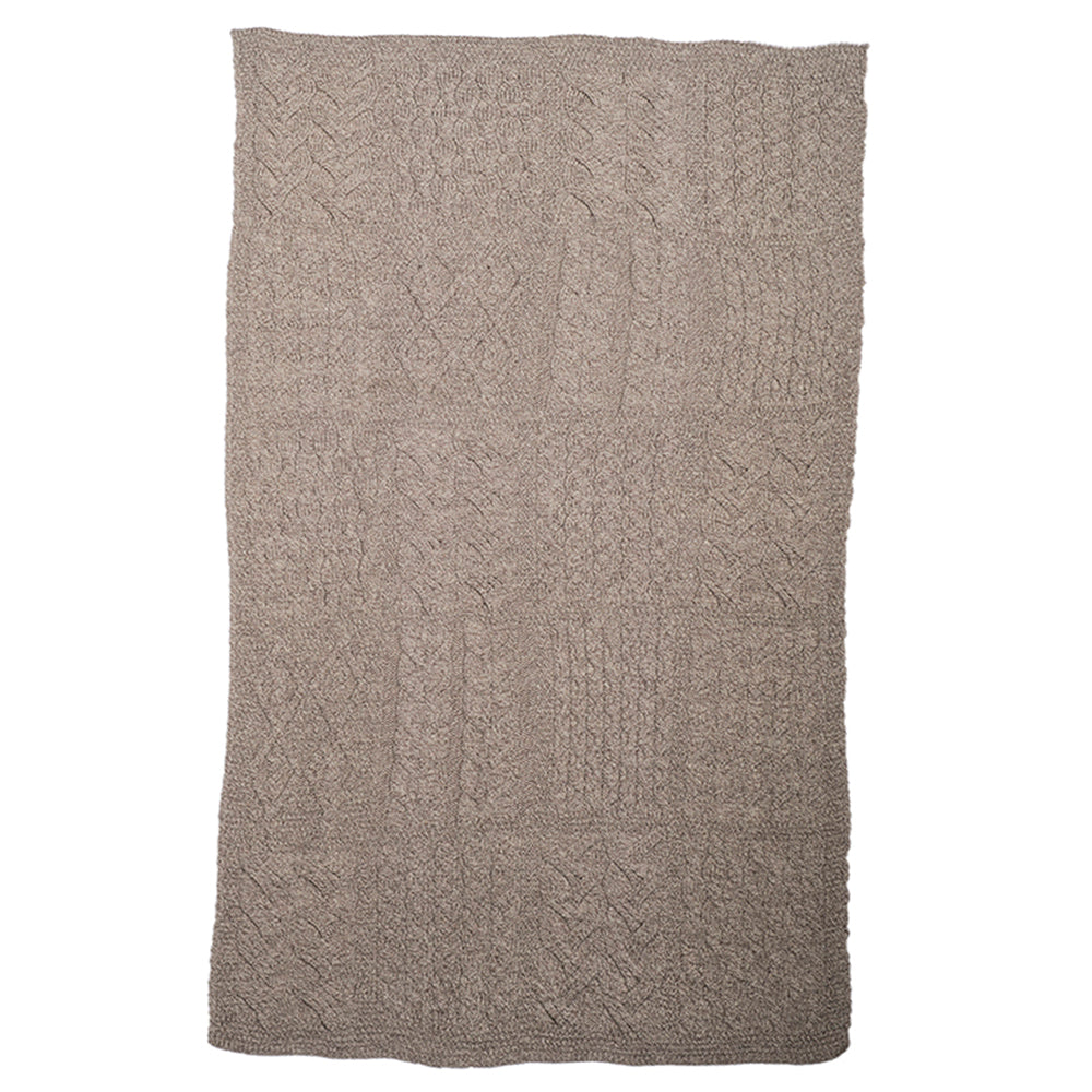 Merino Wool Patchwork Knit Blanket/Throw by Aran Mills - 4 Colours