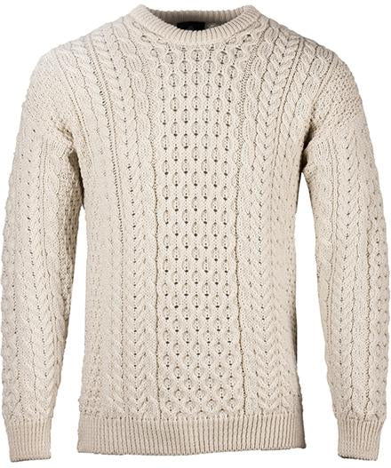 Mens Merino Wool Crew Neck Sweater by Aran Mills - 6 Colours