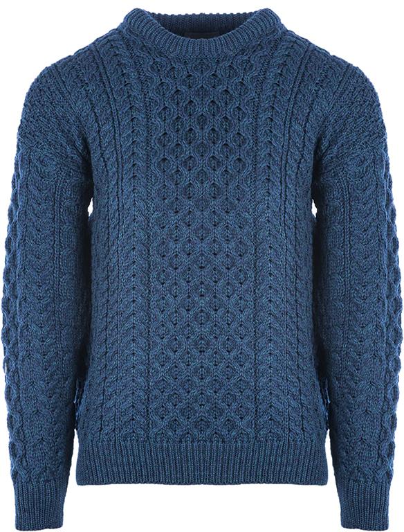 Mens Merino Wool Crew Neck Sweater by Aran Mills - 6 Colours