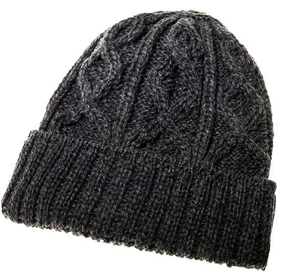 Men&#39;s Supersoft Merino Wool Zig-zag Cable Hat by Aran Mills - 5 Colours