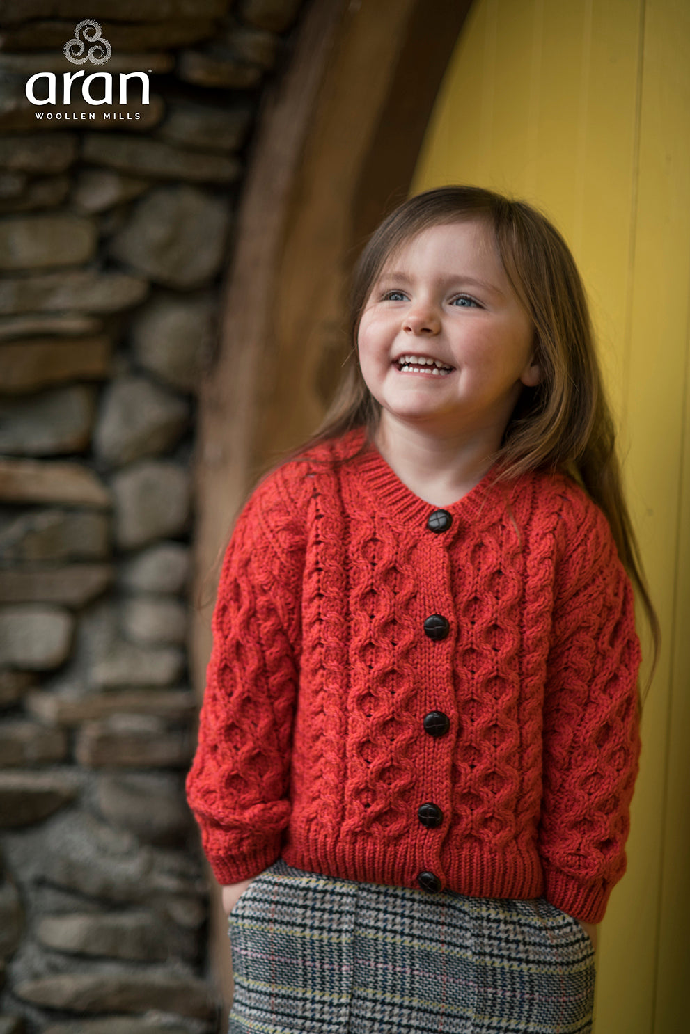 Childrens Supersoft Merino Wool 6 Button Cardigan by Aran Mills - 4 Colours