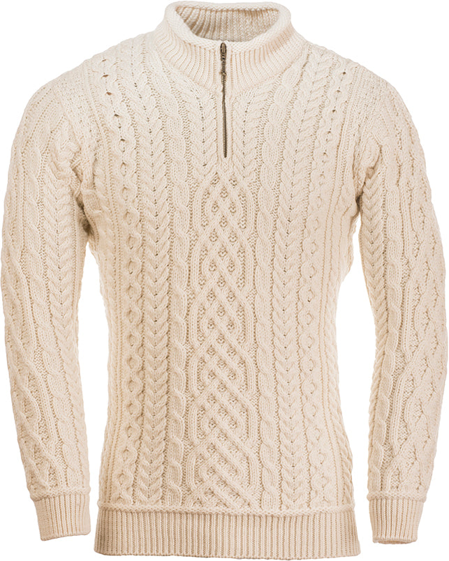 Men&#39;s Supersoft Merino Wool Zip Neck Sweater by Aran Mills - 3 Colours