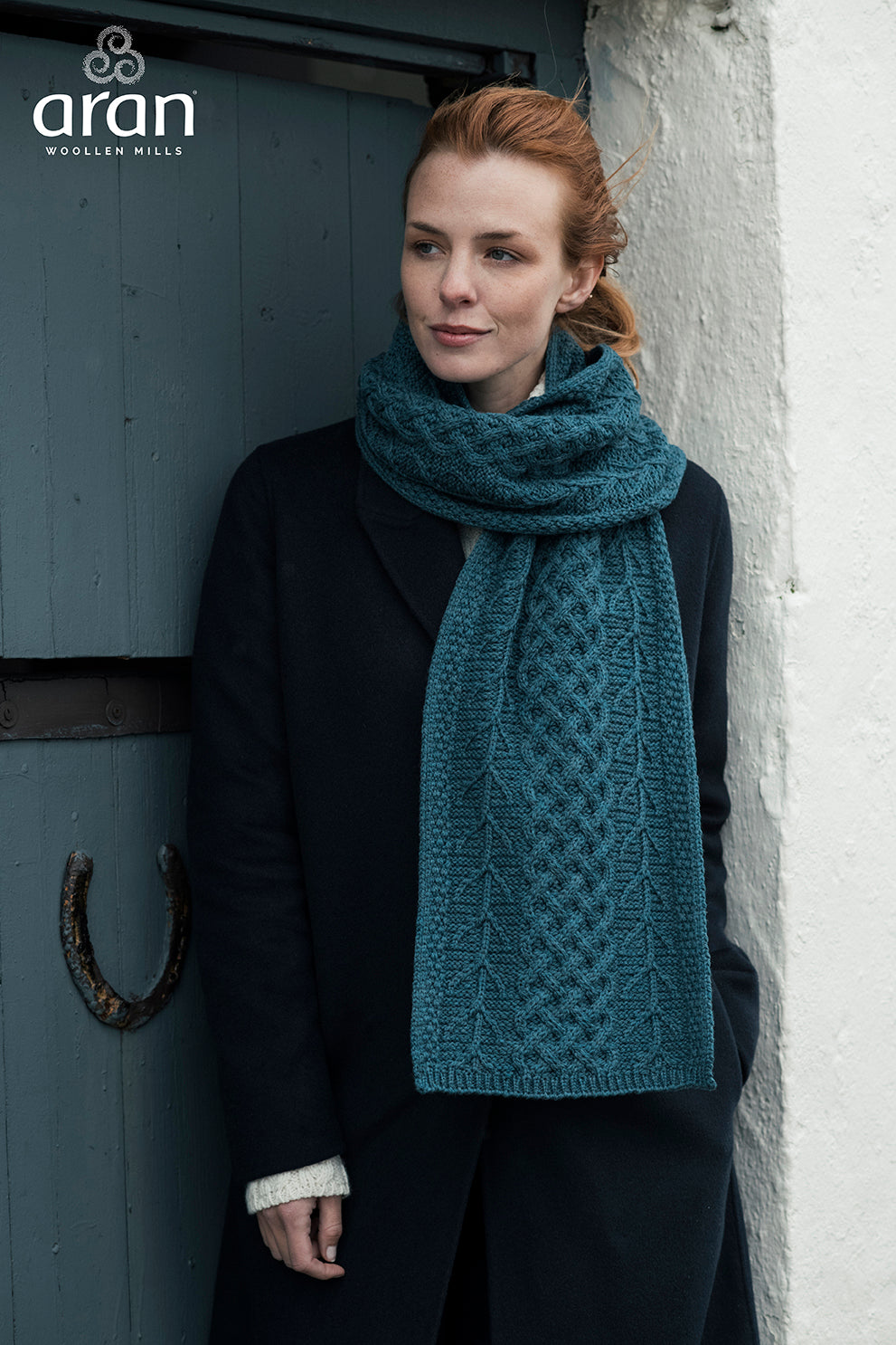 Ladies Supersoft Merino Wool Weave Design Scarf by Aran Mills - 5 Colours