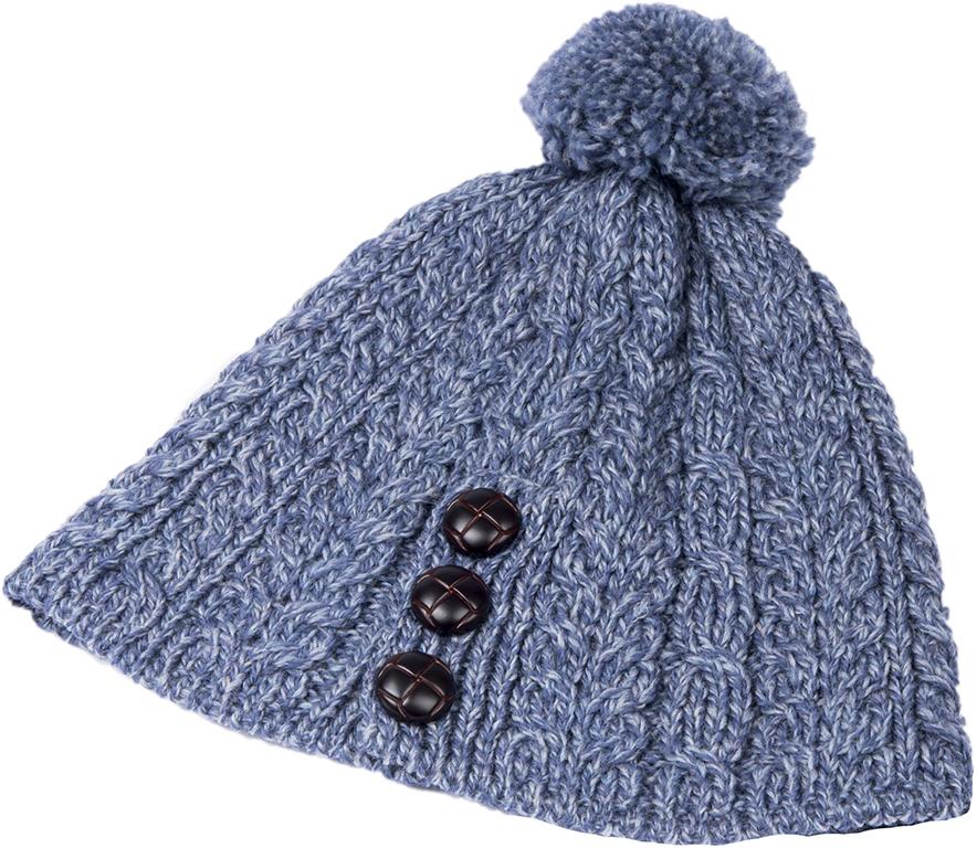 Ladies Merino Wool Hat with Bobble by Aran Mills - 10 Colours