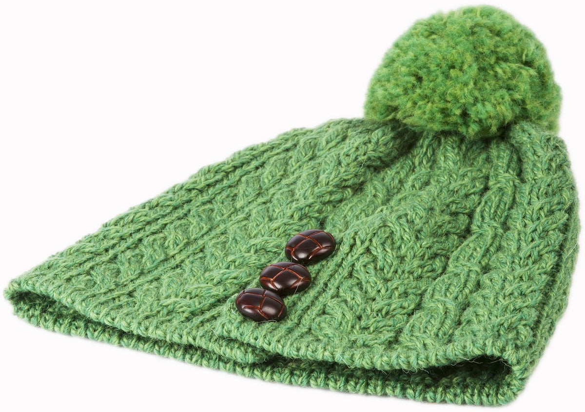 Ladies Merino Wool Hat with Bobble by Aran Mills - 10 Colours