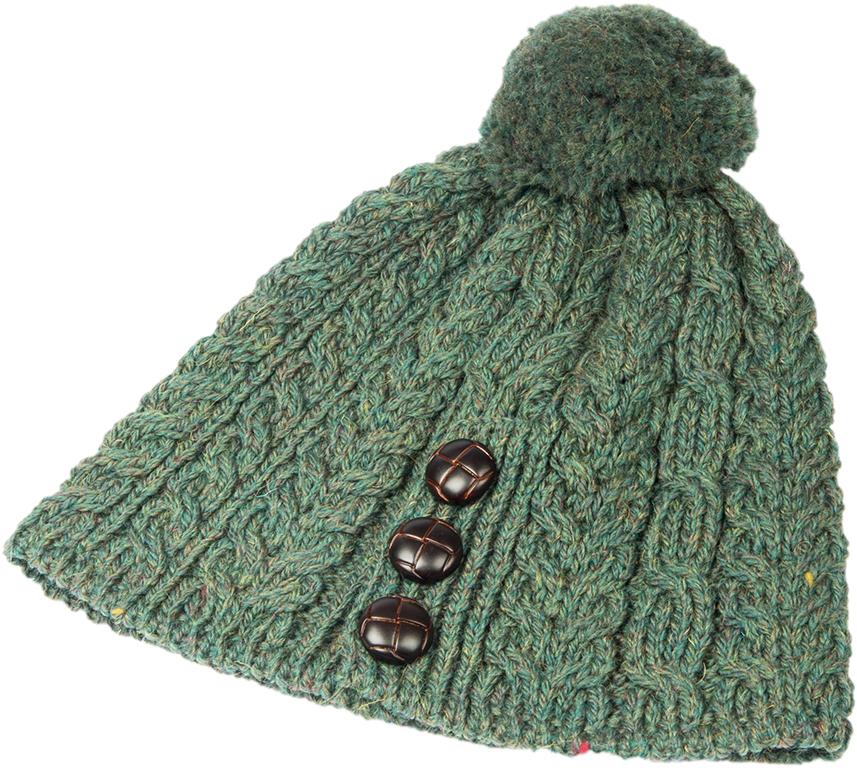 Ladies Merino Wool Hat with Bobble by Aran Mills - 10 Colours