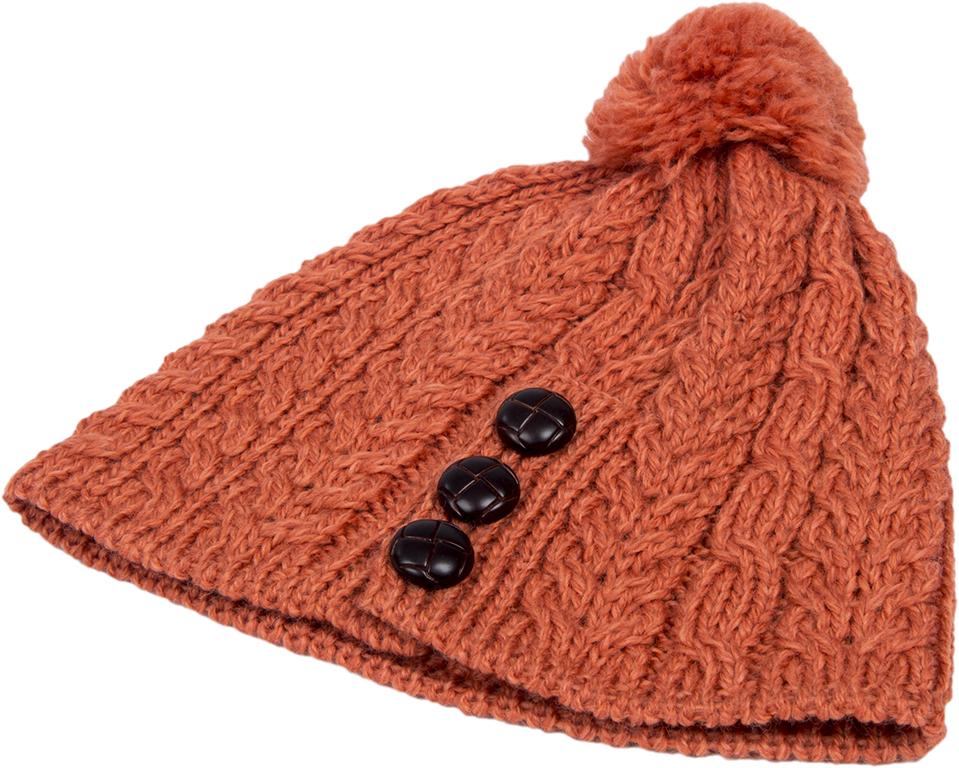 Ladies Merino Wool Hat with Bobble by Aran Mills - 10 Colours