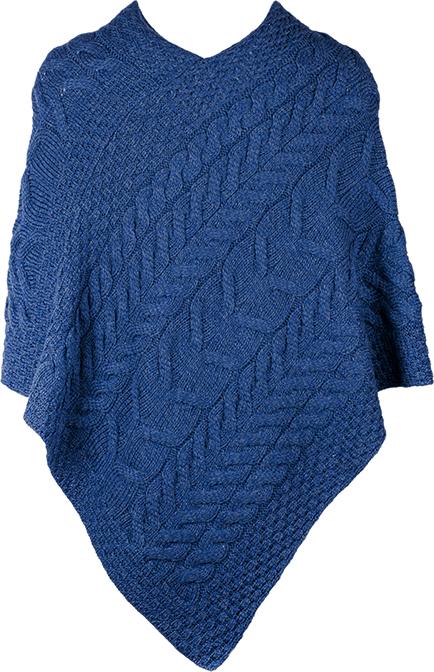 Ladies Supersoft Merino Wool Large Weave Poncho by Aran Mills - 8 Colours