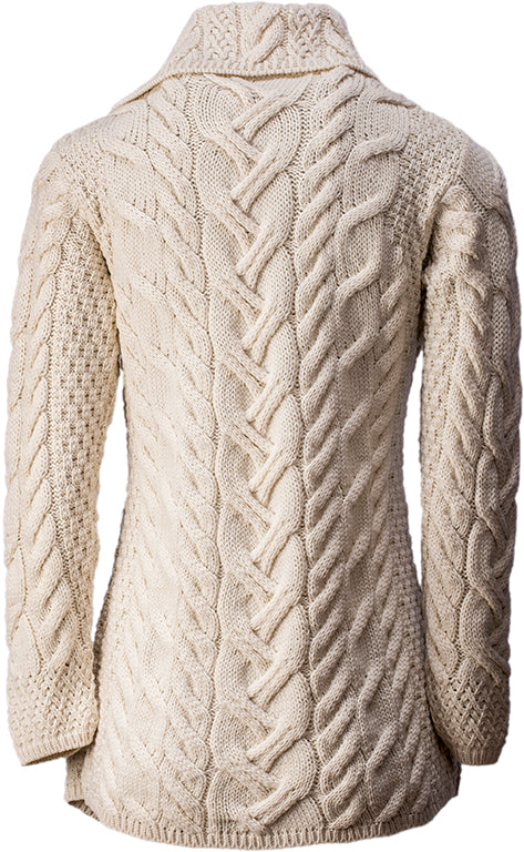 3 Button Long Supersoft Merino Wool Cardigan by Aran Mills