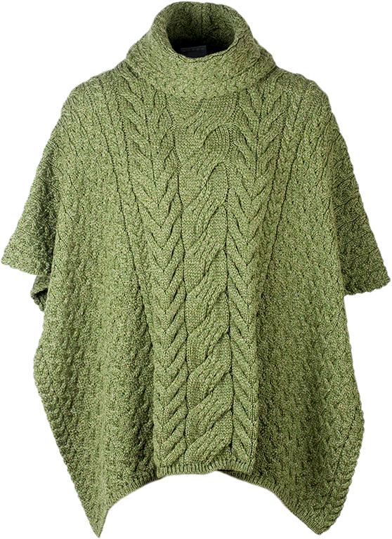 Ladies Supersoft Merino Wool Cowl Neck Poncho by Aran Mills - 6 Colours