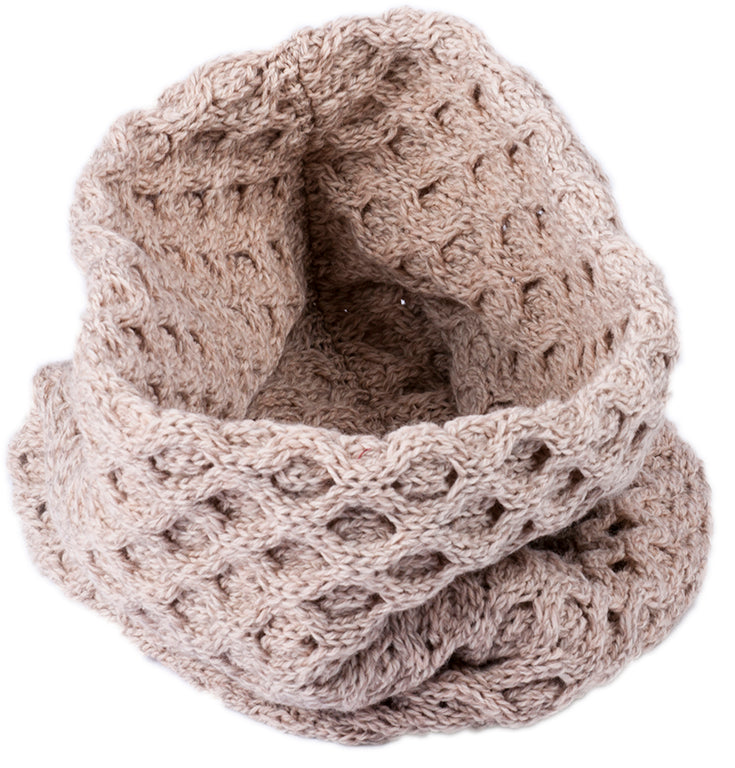 Men&#39;s Merino Wool Diamond Pattern Neckwarmer by Aran Mills - 3 Colours