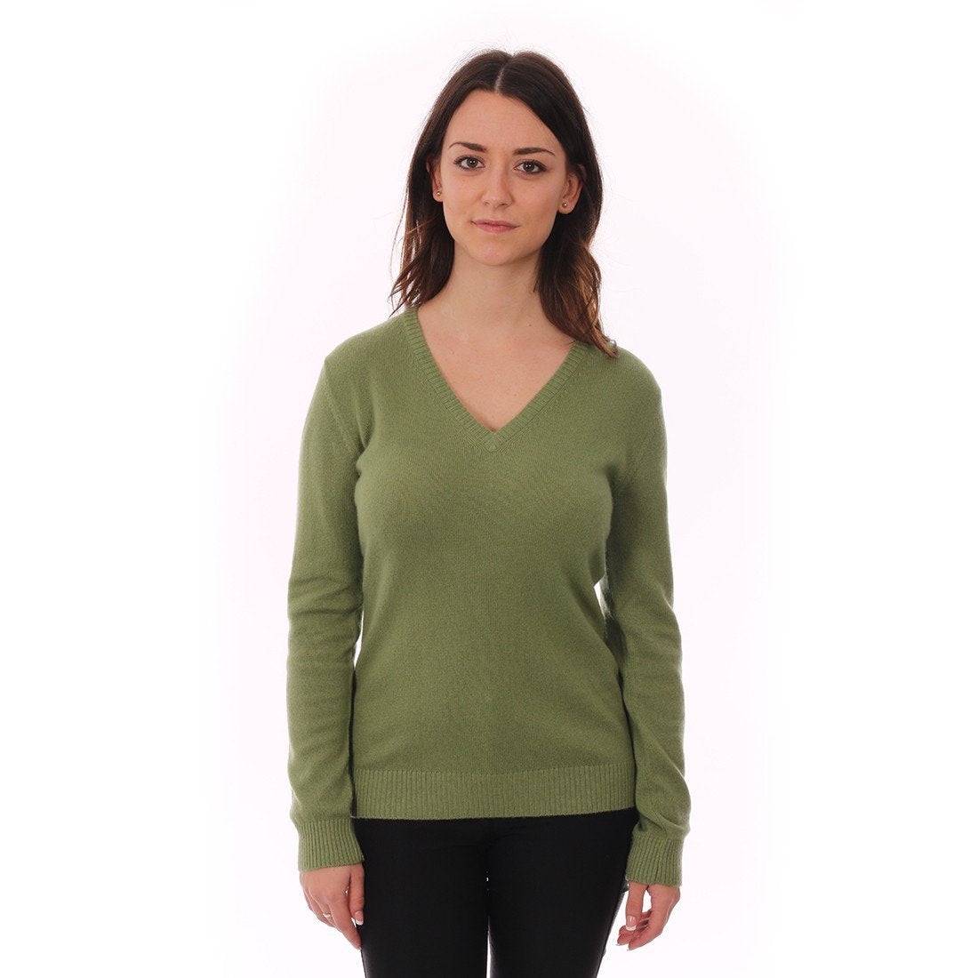 Purple Loch Ladies Cashmere Jumper - V-Neck-Women-aranstore.co.uk